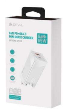 DEVIA CARGADOR EXTREME PD 65W USBa + USBc BLANCO