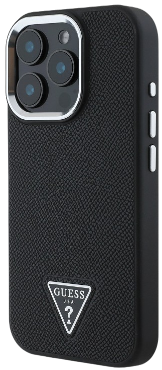 GUESS CARCASA MAGSAFE GRAINED TRIANGLE LOGO IPHONE 16 PRO NEGRO (copia)