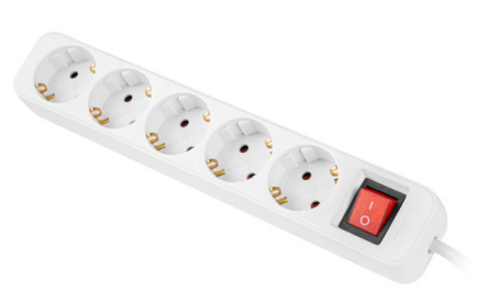 LANBERG REGLETA 5 TOMAS CON INTERRUPTOR 1.5M NEGRO (copia)
