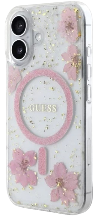 GUESS CARCASA MAGSAFE FLOWERS & GLITTER IPHONE 15 PRO MAX (copia)