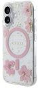 GUESS CARCASA MAGSAFE FLOWERS & GLITTER IPHONE 16 ROSA