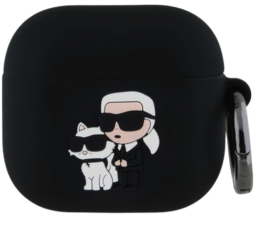 KARL LAGERFELD FUNDA SILICONA 3D NFT AIRPODS 4 NEGRO (copia)
