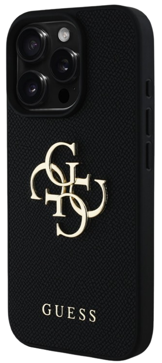 GUESS CARCASA GRAINED 4G IPHONE 16 PRO NEGRO