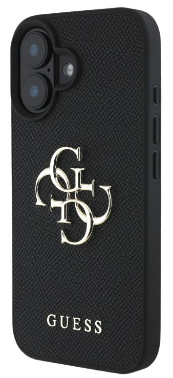 GUESS CARCASA GRAINED 4G IPHONE 16 NEGRO