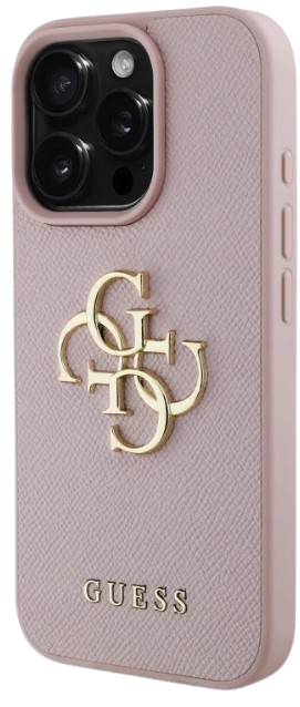 GUESS CARCASA GRAINED 4G IPHONE 16 PRO MAX ROSA