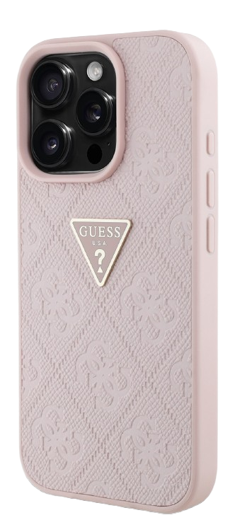 GUESS CARCASA GRAINED 4G STAMP TRIANGLE IPHONE 16 PRO ROSA