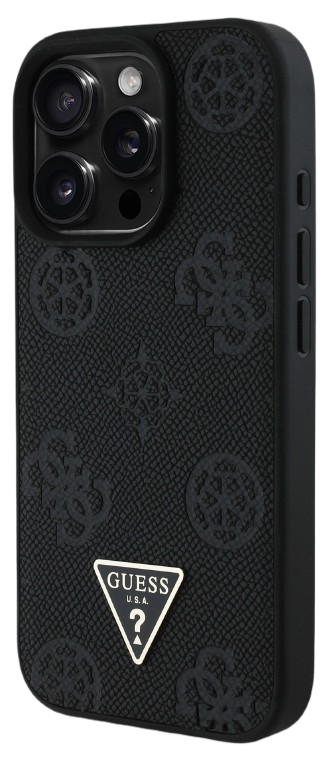 GUESS CARCASA MAGSAFE GRAINED PEONY TRIANGLE IPHONE 16 PRO MAX NEGRO