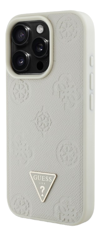 GUESS CARCASA MAGSAFE GRAINED PEONY TRIANGLE IPHONE 16 PRO BEIGE (copia)