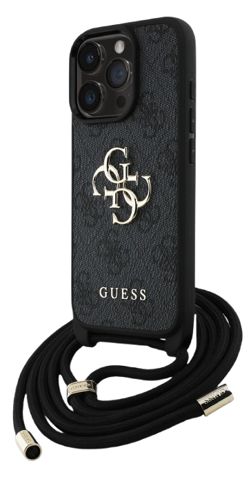 GUESS CARCASA CROSSBODY STRAP 4G IPHONE 16 PRO MAX NEGRO