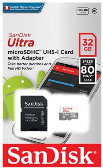 SANDISK ULTRA MICRO SDHC 32GB CLASE 10 V2