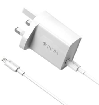 DEVIA CARGADOR SMART PD 20W GAN CON CABLE C-LIGHTNING (UK)