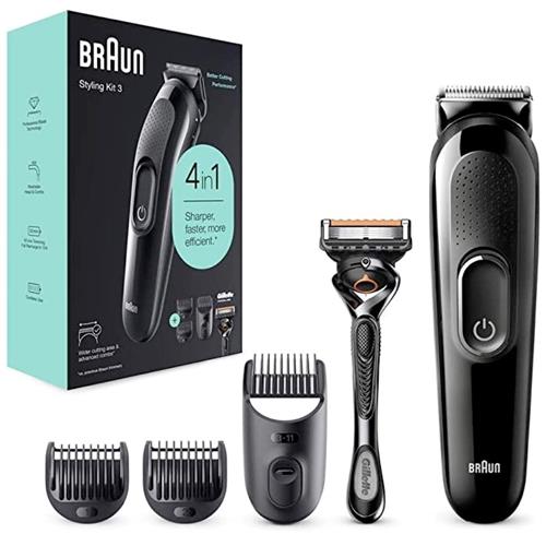 BRAUN CORTABARBAS BT3240 CON BATERIA + 3 ACCESORIOS + GILLETE F5 PROGLIDE (copia)