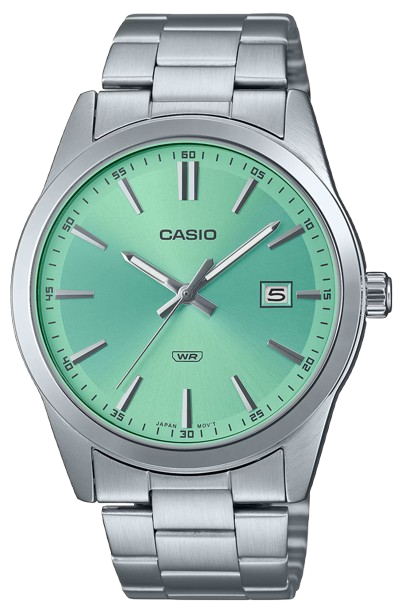 CASIO RELOJ MTP-VD03D-3A2UDF ESFERA VERDE CLARO CORREA ACERO