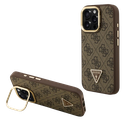 GUESS CARCASA MAGSAFE 4G TRIANGLE SOPORTE CAMARA IPHONE 16 PRO MAX MARRON