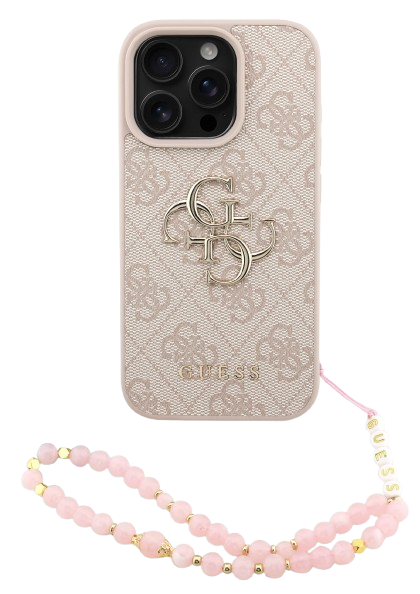 GUESS CARCASA 4G STRAP IPHONE 15 PRO MAX ROSA (copia)