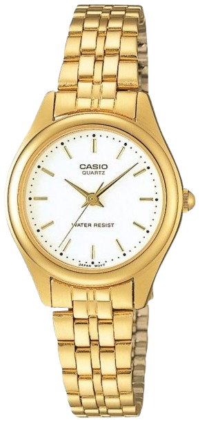 CASIO RELOJ LTP-1129N-7A ESFERA BLANCA / CORREA DORADA