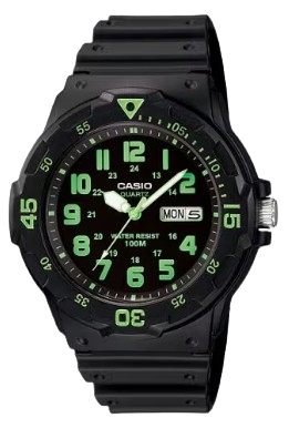 CASIO RELOJ MRW-200H-3B NEGRO / VERDE