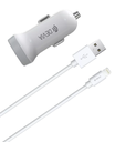 DEVIA cargador coche dual USB 3.1A mas cable LIGHTNING blanco
