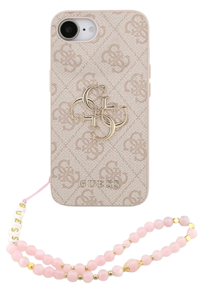 GUESS CARCASA 4G STRAP IPHONE 16e ROSA