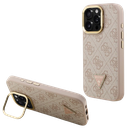 GUESS CARCASA MAGSAFE 4G TRIANGLE SOPORTE CAMARA IPHONE 16 PRO MAX ROSA