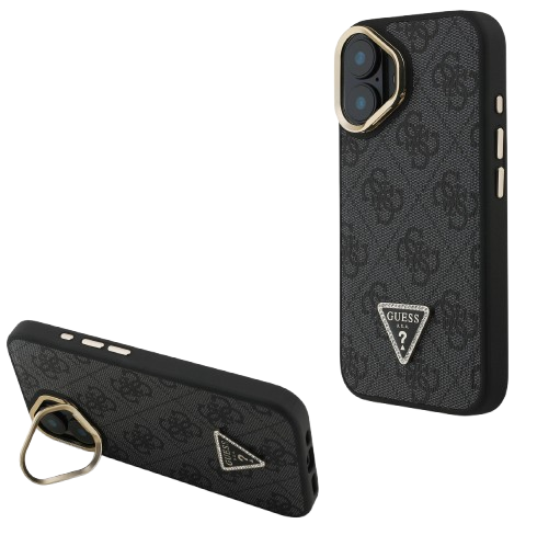 GUESS CARCASA MAGSAFE 4G TRIANGLE SOPORTE CAMARA IPHONE 16 ROSA (copia)