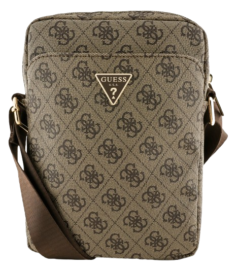 GUESS BANDOLERA 8" 4G TRIANGLE LOGO MARRON