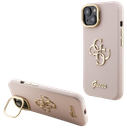 GUESS CARCASA GRAINED 4G SOPORTE CAMARA IPHONE 14 NEGRO (copia)