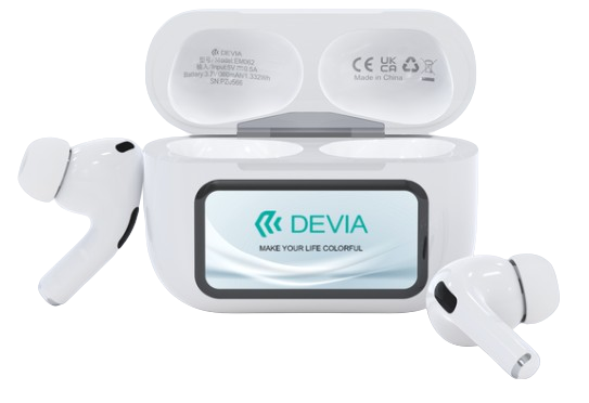 DEVIA AURICULAR BLUETOOTH CON PANTALLA TWS ANC PRO2 BLANCO (copia)