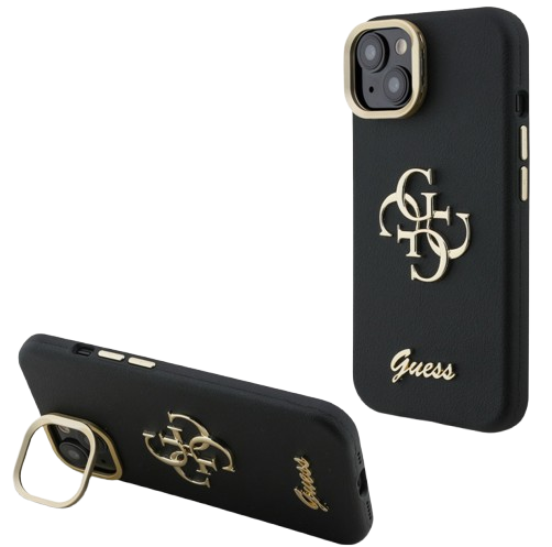 GUESS CARCASA GRAINED 4G SOPORTE CAMARA IPHONE 14 NEGRO (copia)