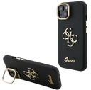 GUESS CARCASA GRAINED 4G SOPORTE CAMARA IPHONE 14 NEGRO (copia)
