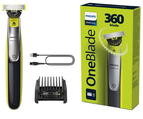 PHILIPS CORTABARBA ONEBLADE 360 / PEINE 5 LONGITUDES QP2734/23
