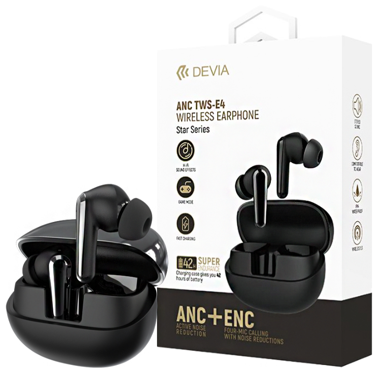 DEVIA AURICULAR BLUETOOTH CON PANTALLA TWS ANC PRO2 BLANCO (copia)