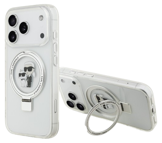 KARL LAGERFELD CARCASA MAGSAFE RINGSTAND KC IPHONE 17 PRO BLANCO