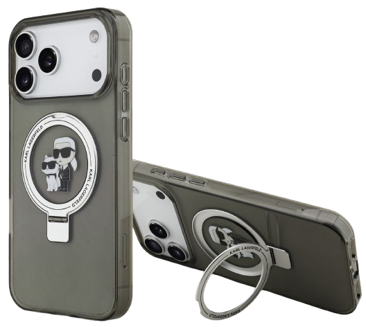 KARL LAGERFELD CARCASA MAGSAFE RINGSTAND KC IPHONE 17 PRO NEGRO (copia)