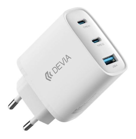 DEVIA CARGADOR DOBLE USB 2.4A CARGA RAPIDA BLANCO (copia)