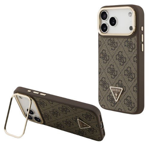 GUESS CARCASA MAGSAFE 4G TRIANGLE SOPORTE CAMARA IPHONE 17 PRO MAX NEGRO (copia)