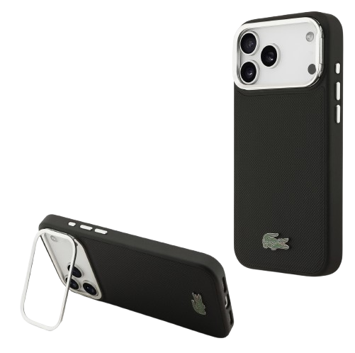 LACOSTE CARCASA MAGSAFE SOPORTE CAMARA IPHONE 17 PRO MAX NEGRO