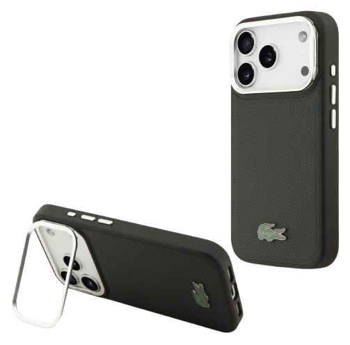 LACOSTE CARCASA MAGSAFE SOPORTE CAMARA IPHONE 17 PRO MAX NEGRO (copia)