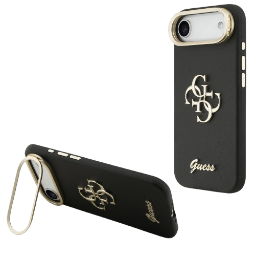 GUESS CARCASA GRAINED 4G SOPORTE CAMARA IPHONE 17 NEGRO (copia)
