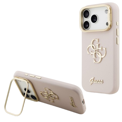 GUESS CARCASA GRAINED 4G SOPORTE CAMARA IPHONE 17 ROSA (copia)