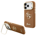 GUESS CARCASA GRAINED 4G SOPORTE CAMARA IPHONE 17 PRO MARRON
