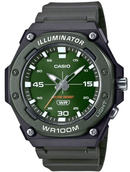 CASIO RELOJ MW-620H-3A CORREA AZUL MARINO / ESFERA VERDE