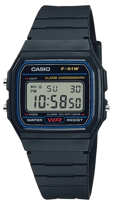 CASIO RELOJ F-91W-1A NEGRO