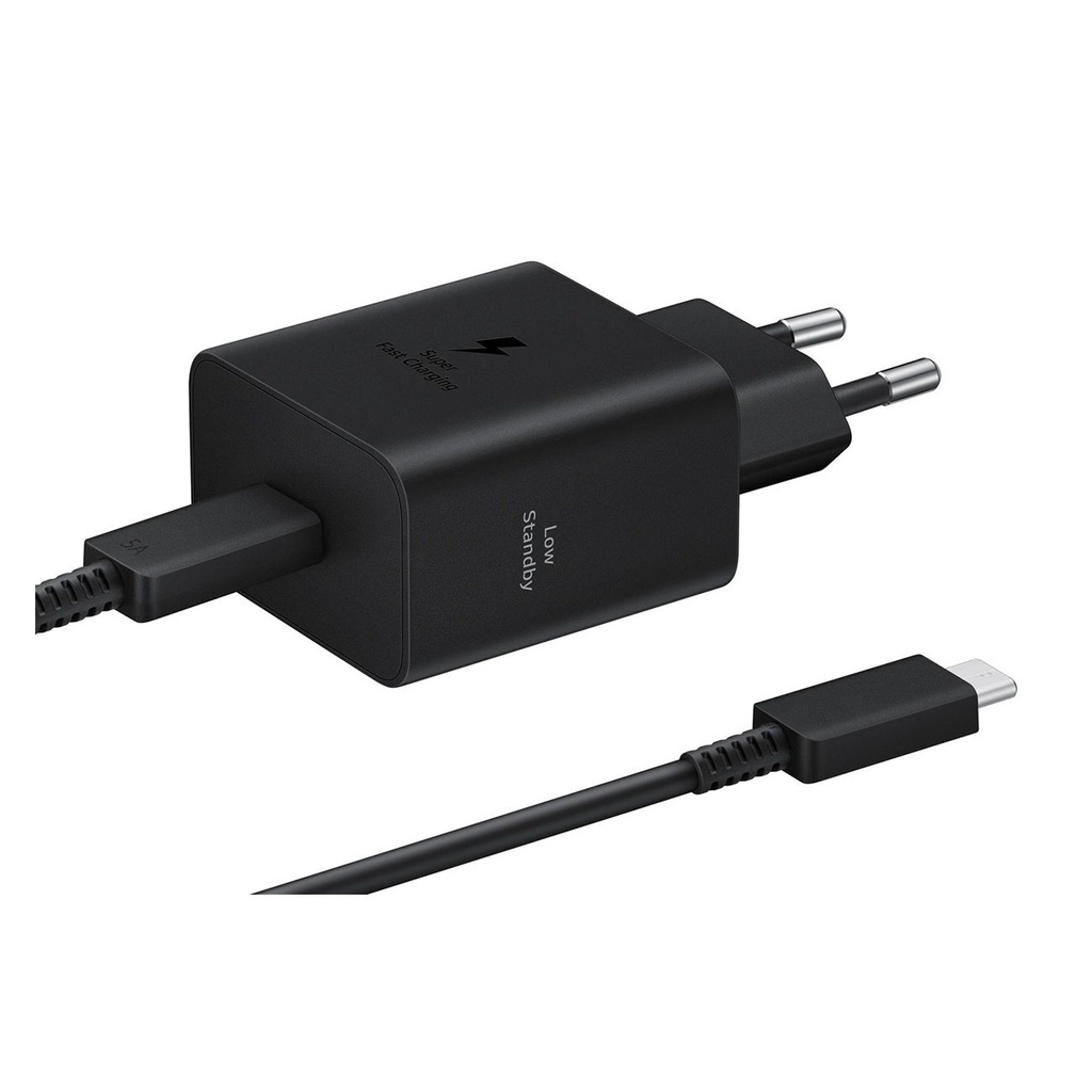 SAMSUNG CARGADOR TIPO C 45w + CABLE C-C 5A/1.8m NEGRO