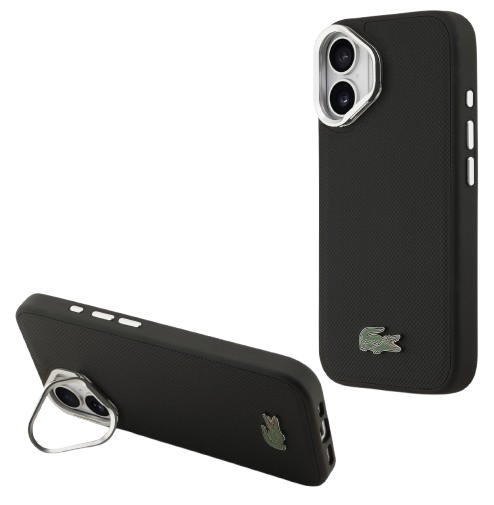 LACOSTE CARCASA MAGSAFE SOPORTE CAMARA IPHONE 17 PRO MAX NEGRO (copia)
