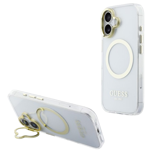 GUESS CARCASA MAGSAFE SOPORTE CAMARA IPHONE 15 PRO MAX DORADO (copia)