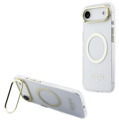GUESS CARCASA MAGSAFE SOPORTE CAMARA IPHONE 17 DORADO (copia)