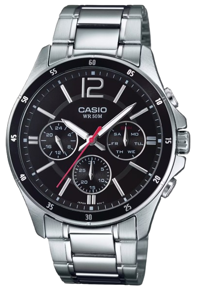 CASIO RELOJ MTP-1374D-1A NEGRO / ACERO