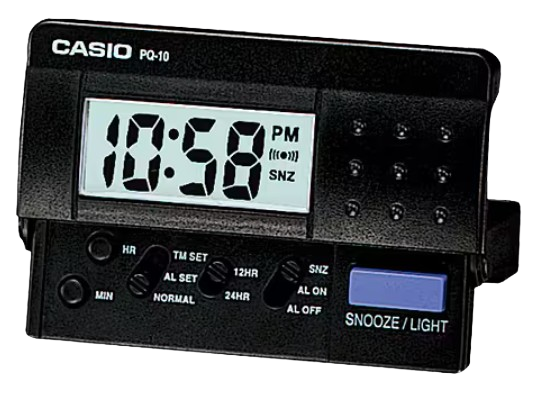 CASIO DESPERTADOR PQ-10-1R NEGRO
