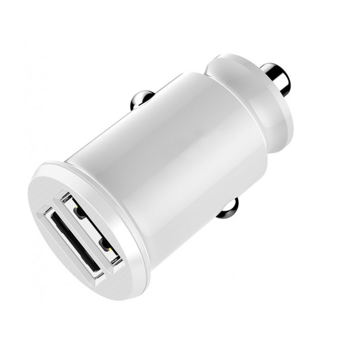 DEVIA cargador de coche DOBLE USB blanco